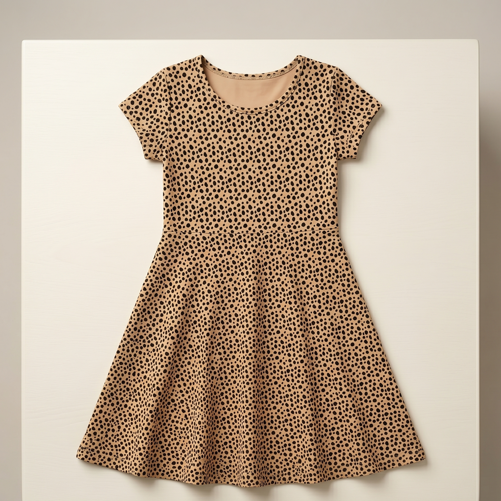 Girls Frock Specks Black