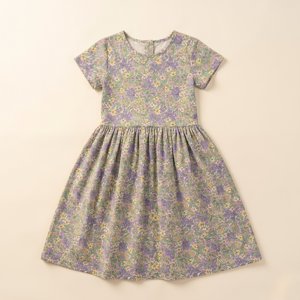 Girls Frock Mosaic Flowers