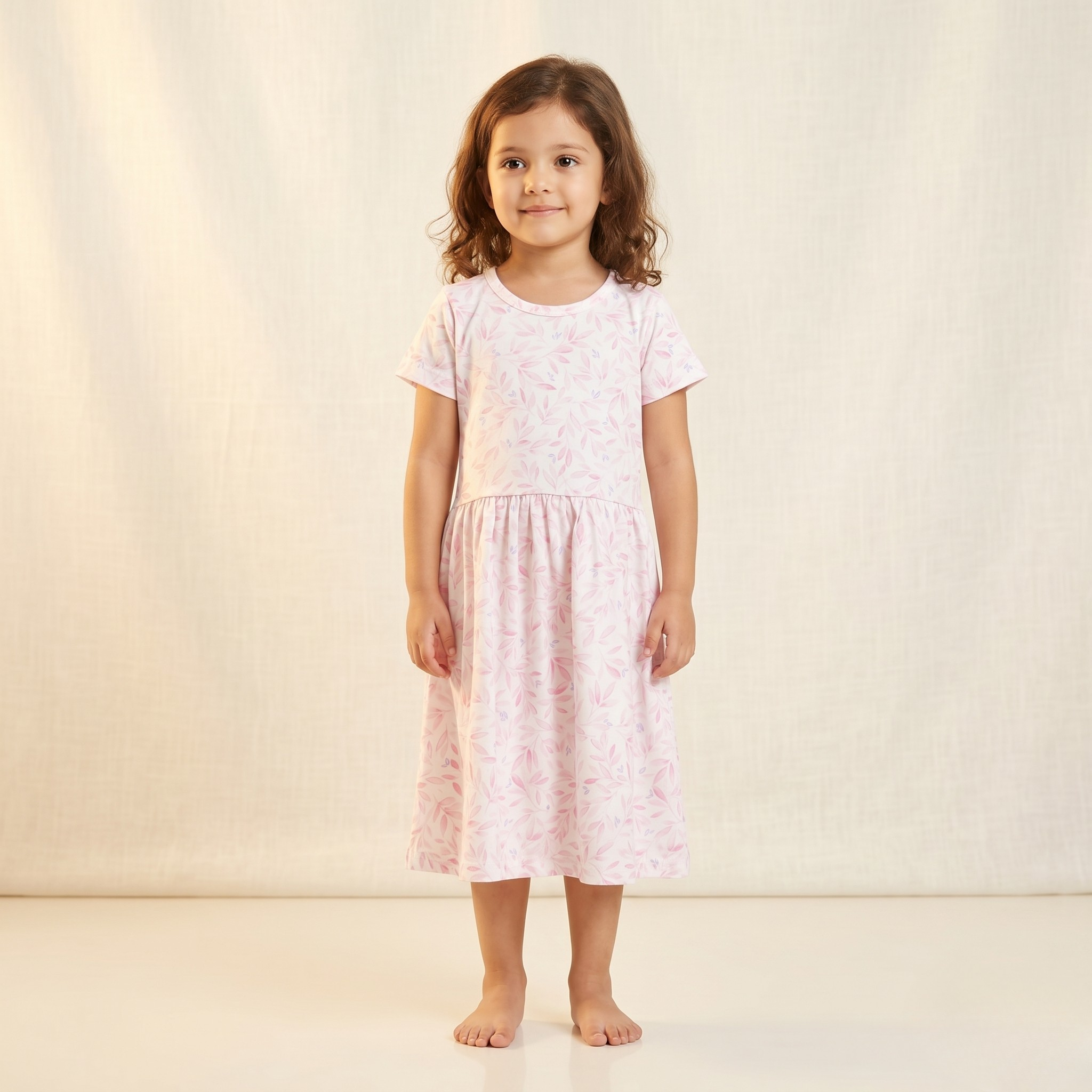 Girls Frock Pink Forest