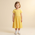 Girls Frock Small Yellow Flowers