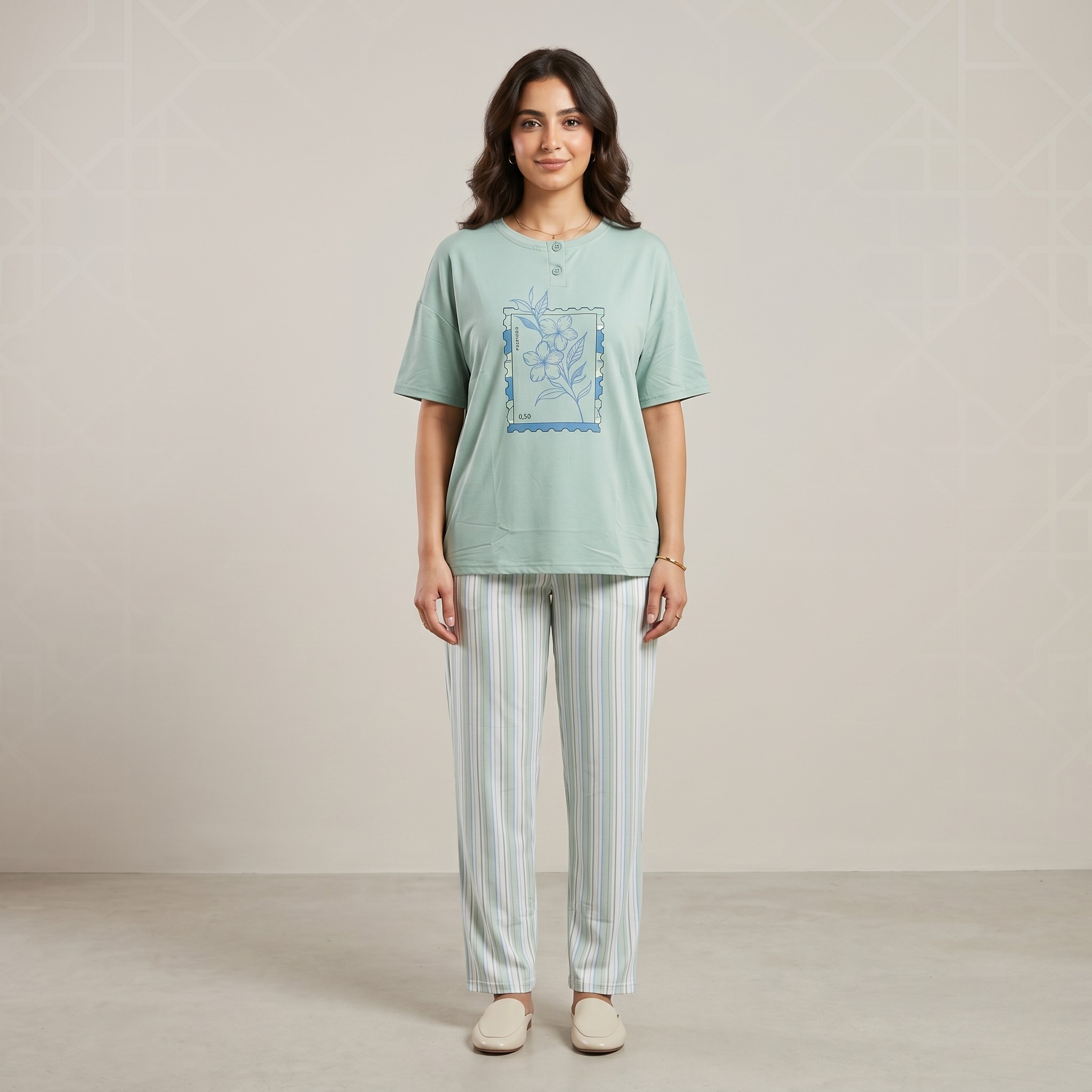 Womens Pajamas 2Pcs FG-2680
