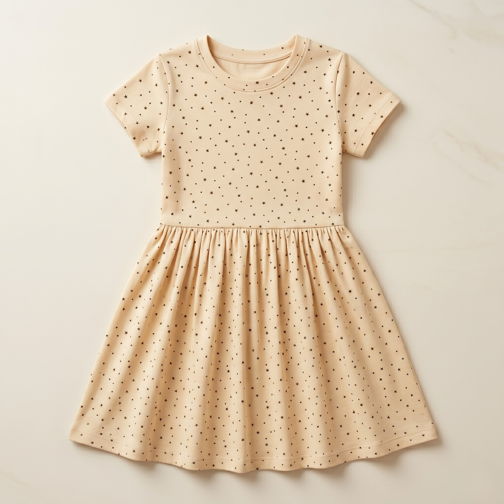 Girls Frock Stars Cream