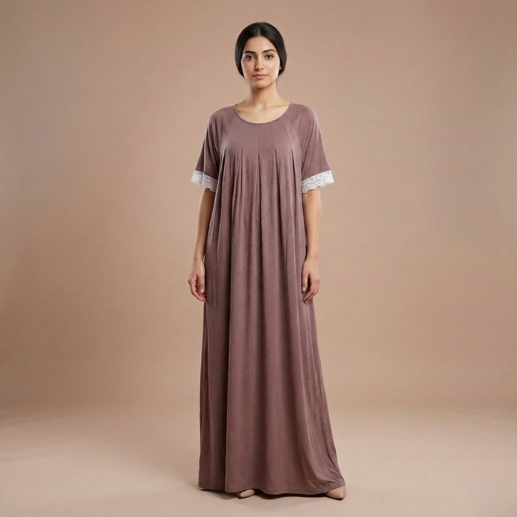 فستان نسائي قطني طويل ميدي 3006
