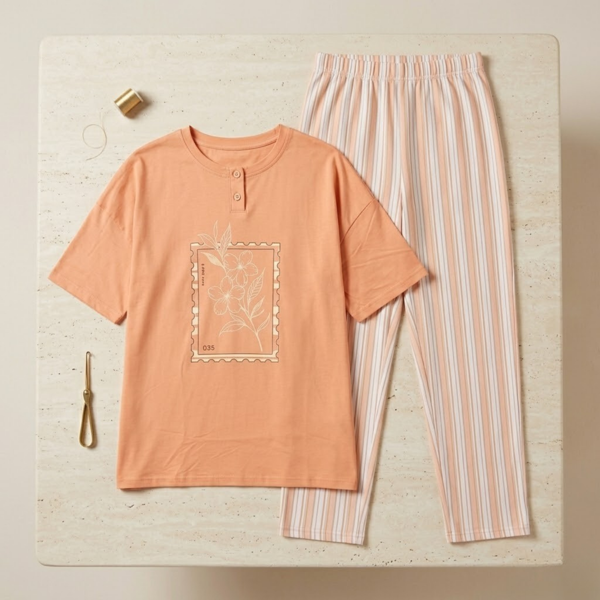 Womens Pajamas 2Pcs FG-2680