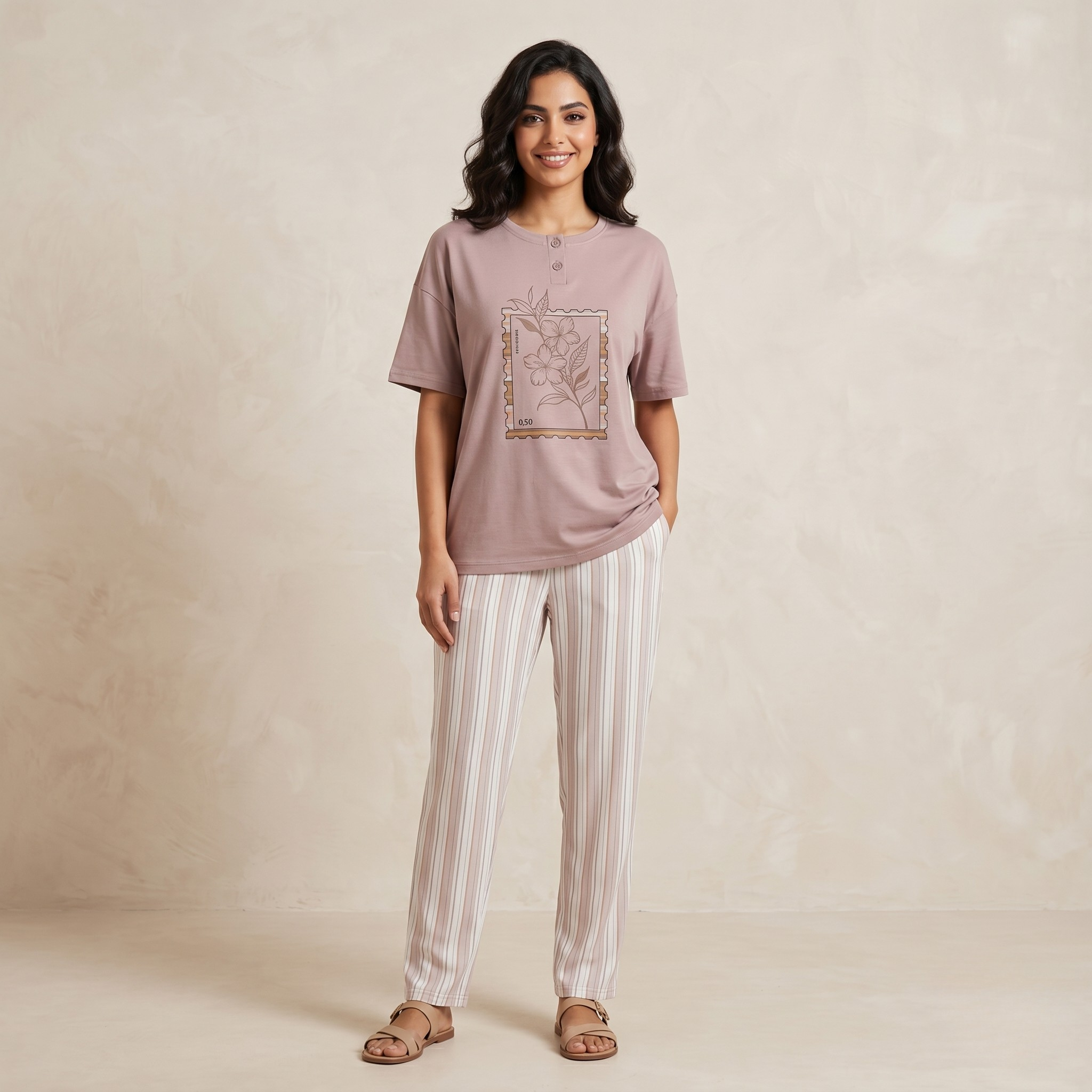 Womens Pajamas 2Pcs FG-2680