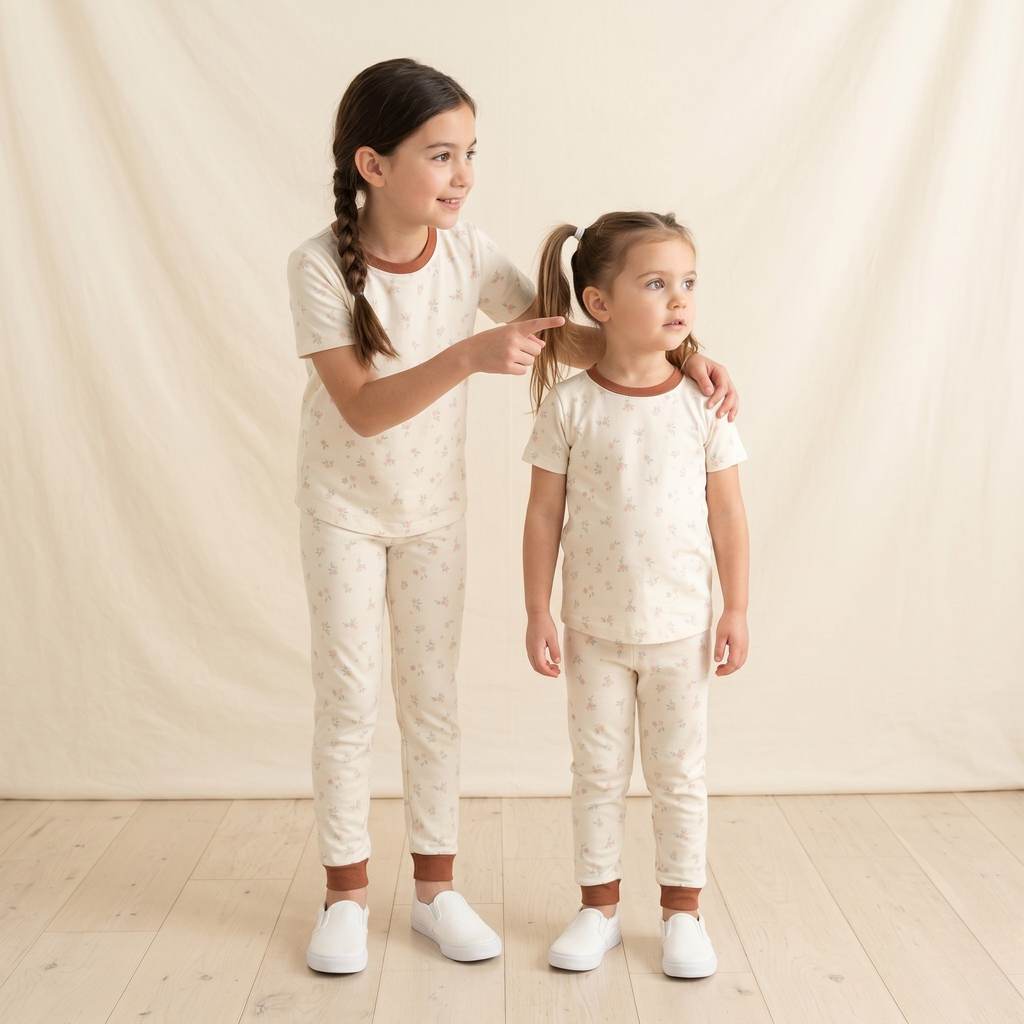 Pretty Flower White H/S Pajamas