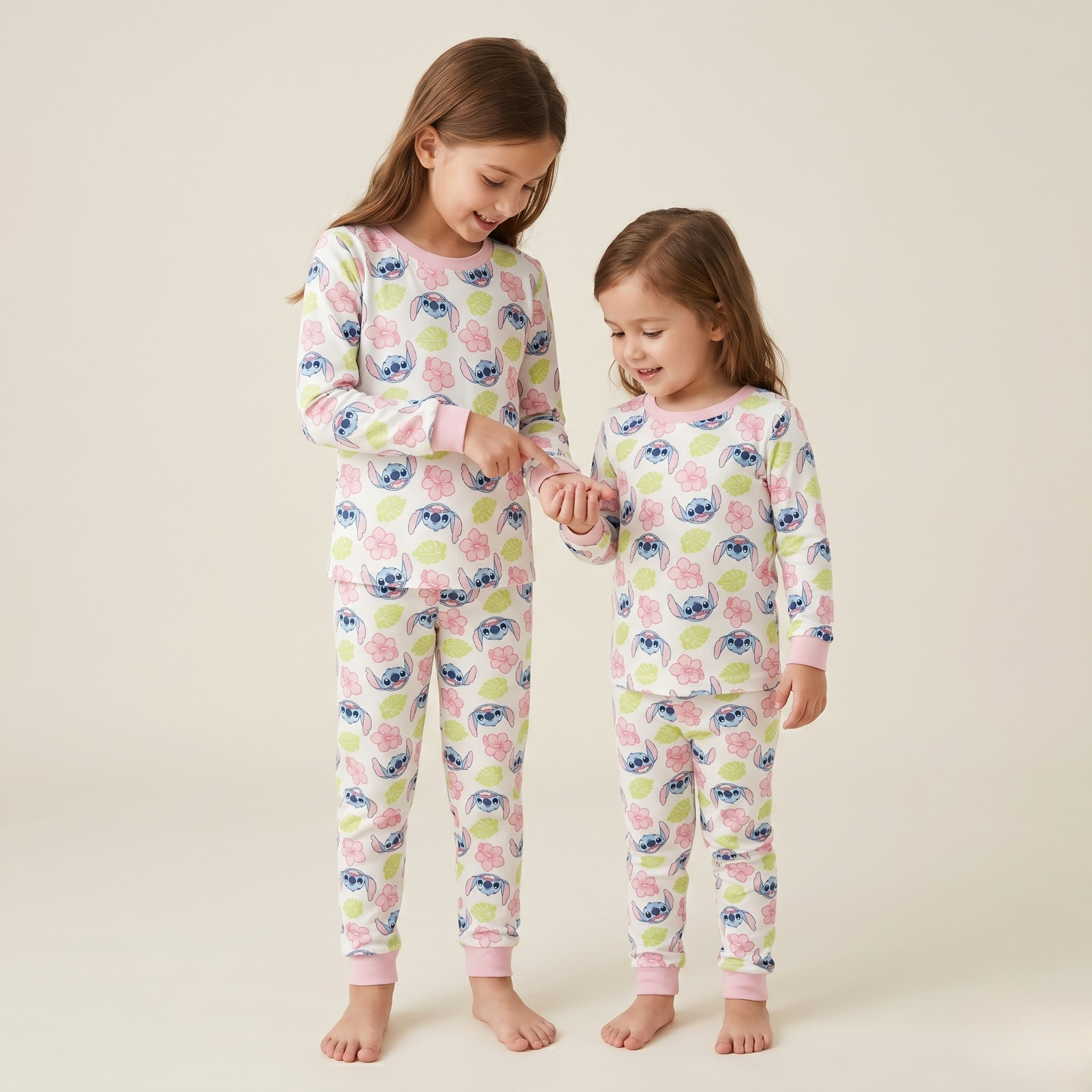 Floral Stitchs Kids L/S Pajamas