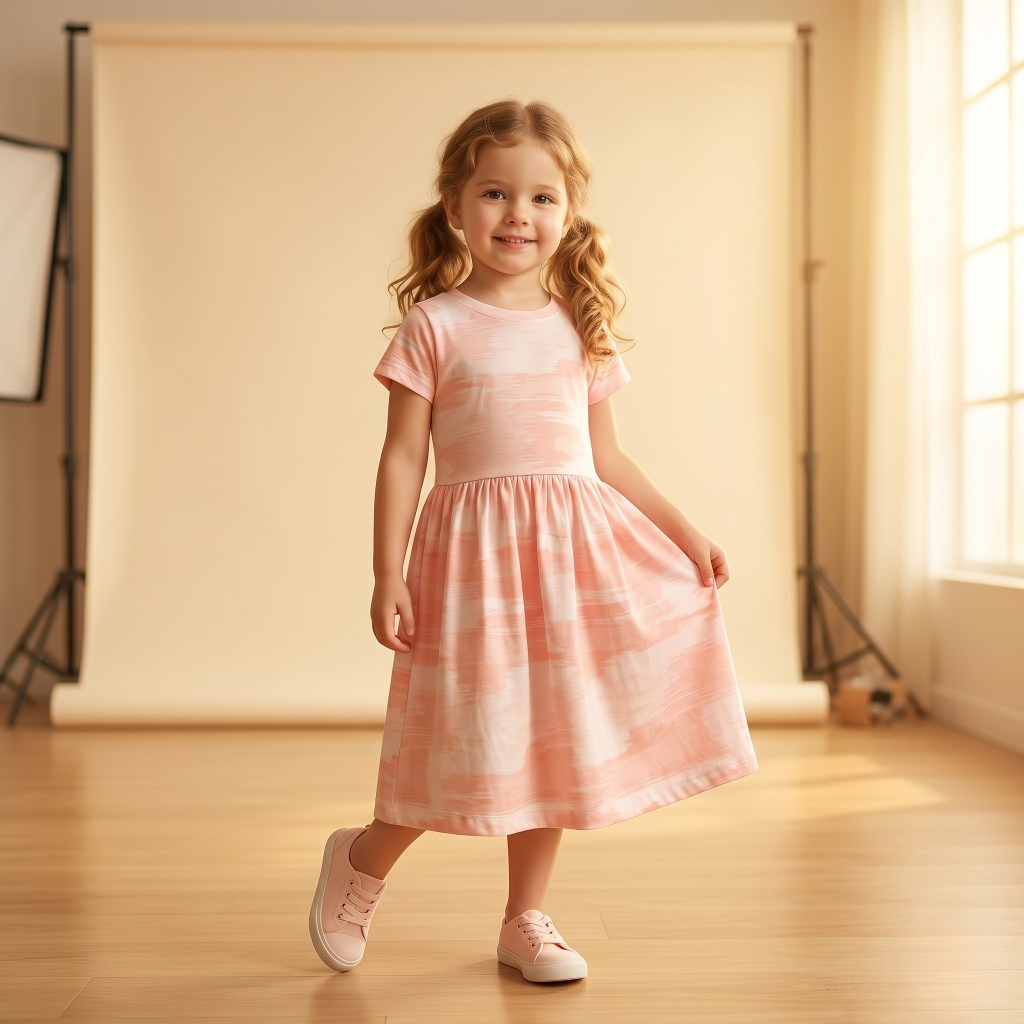 Girls Frock Sunset Peach