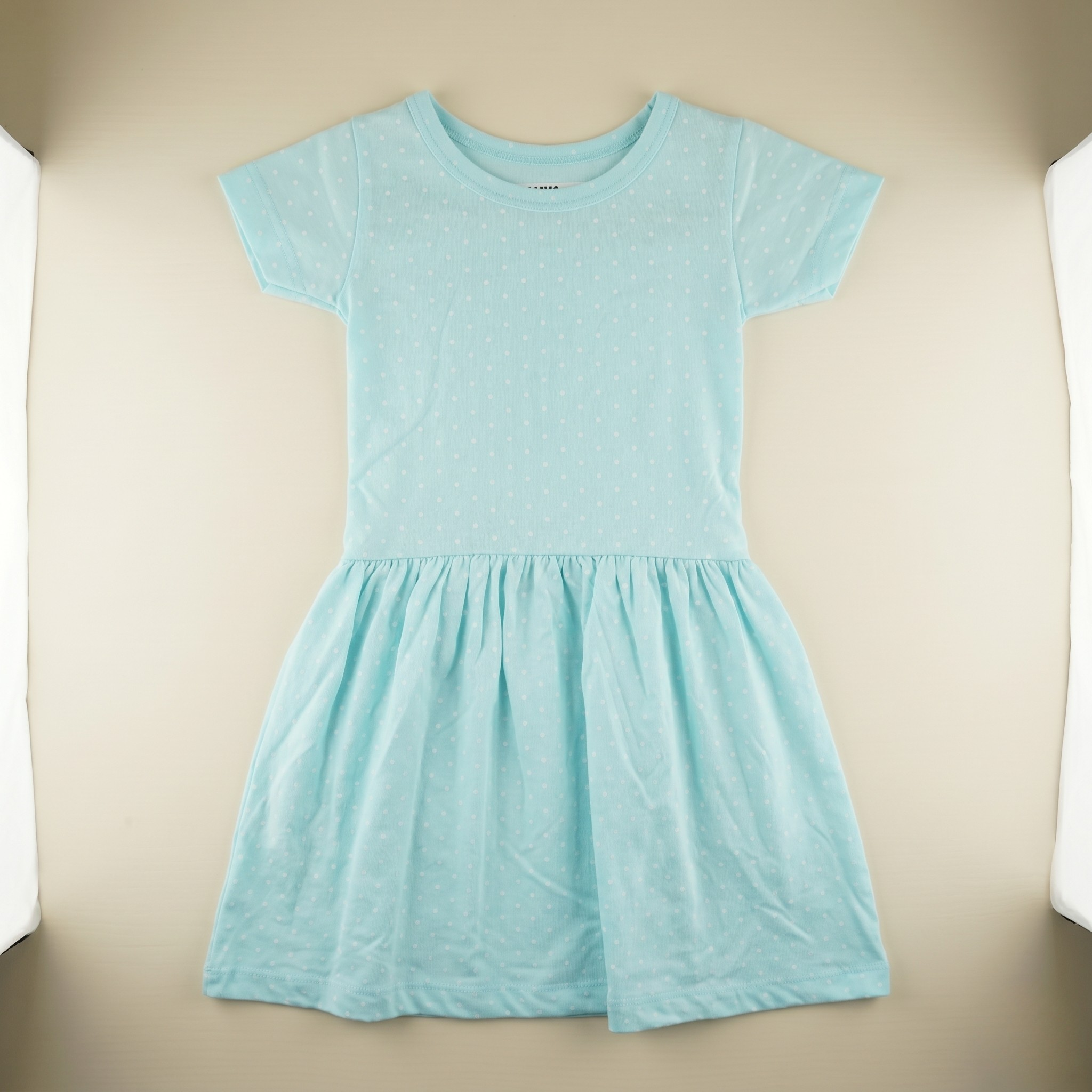 Girls Frock Dots Blue