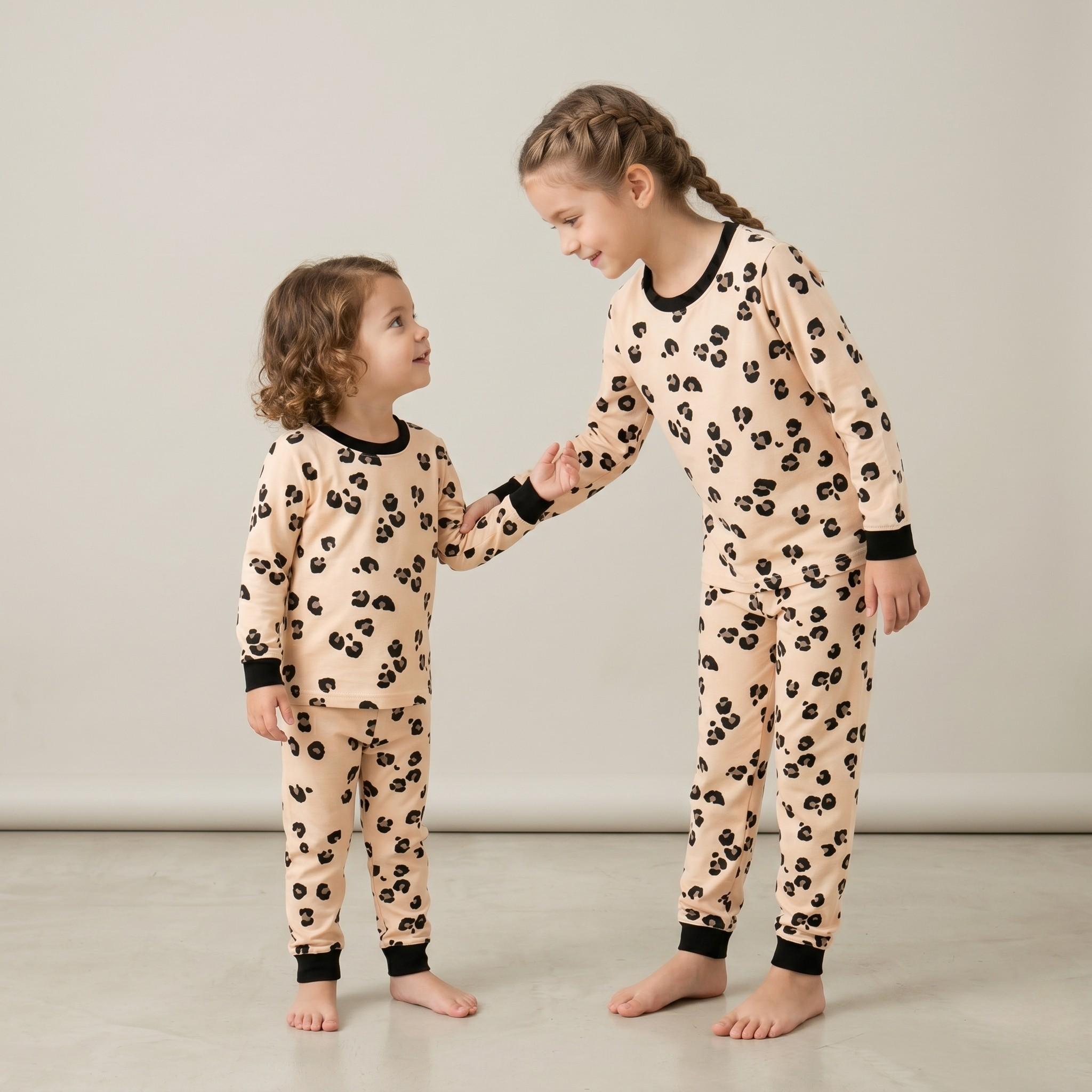 Spots Peach Kids L/S Pajamas