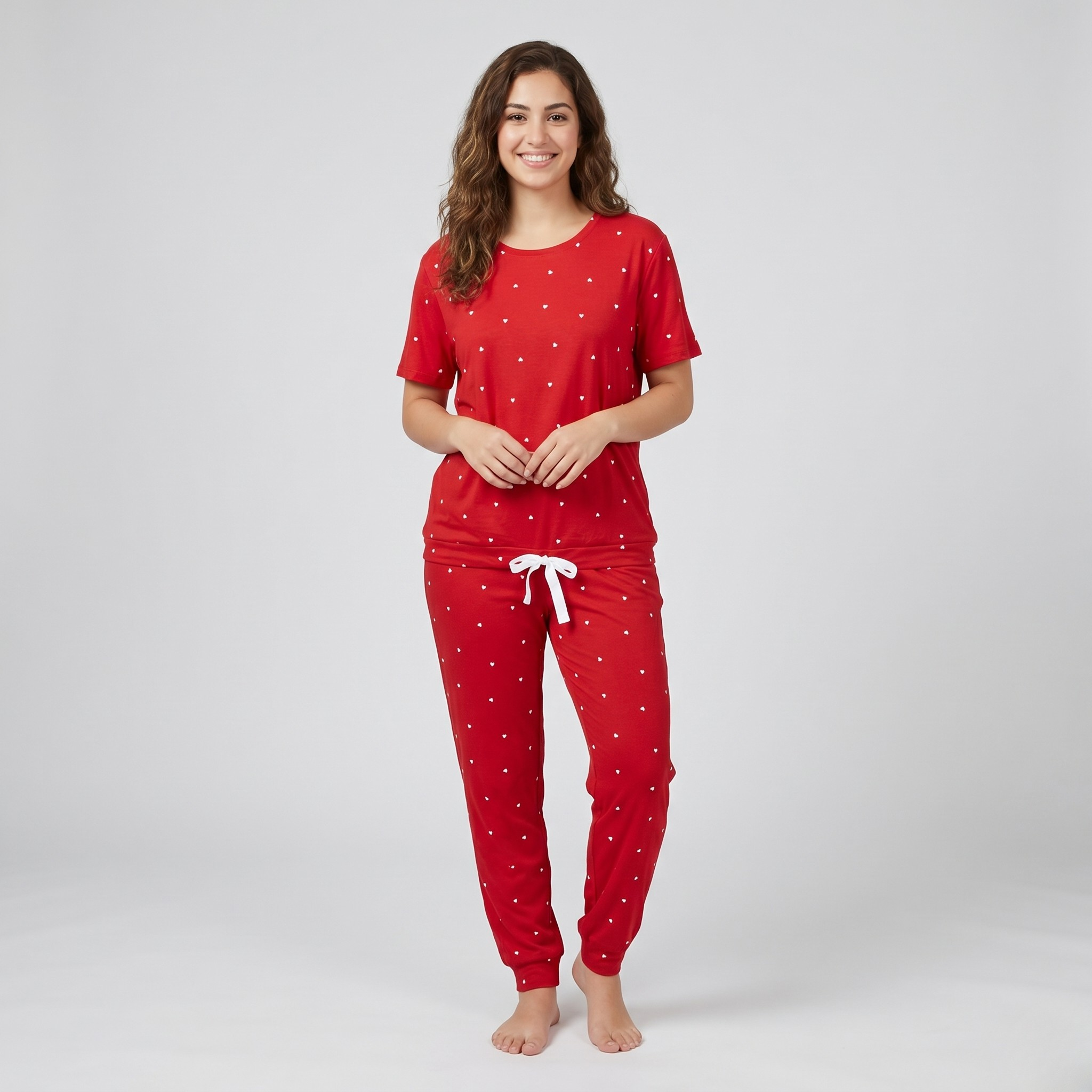 Hearts Red Womens Pajamas