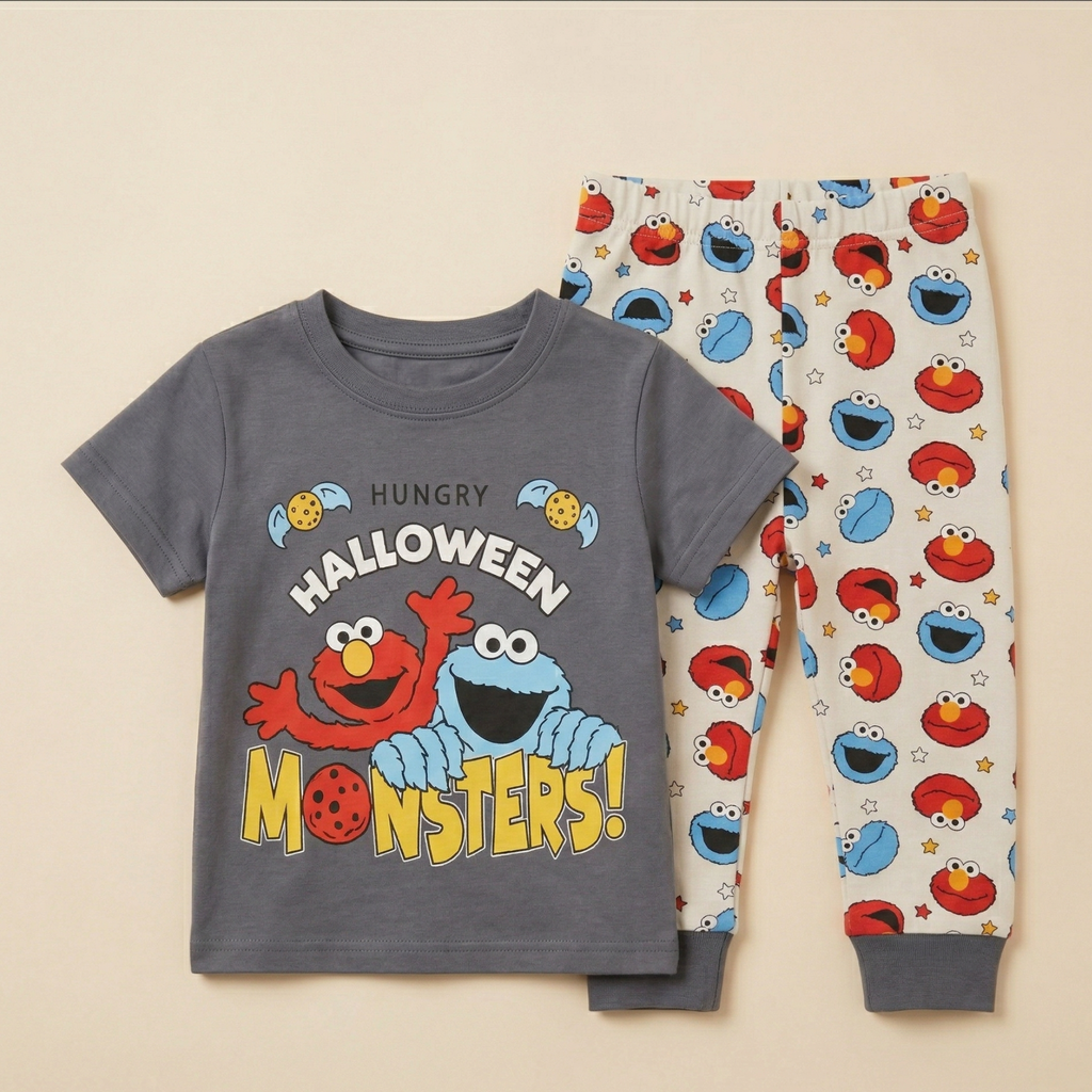 Halloween Gray Kids H\S Pajamas