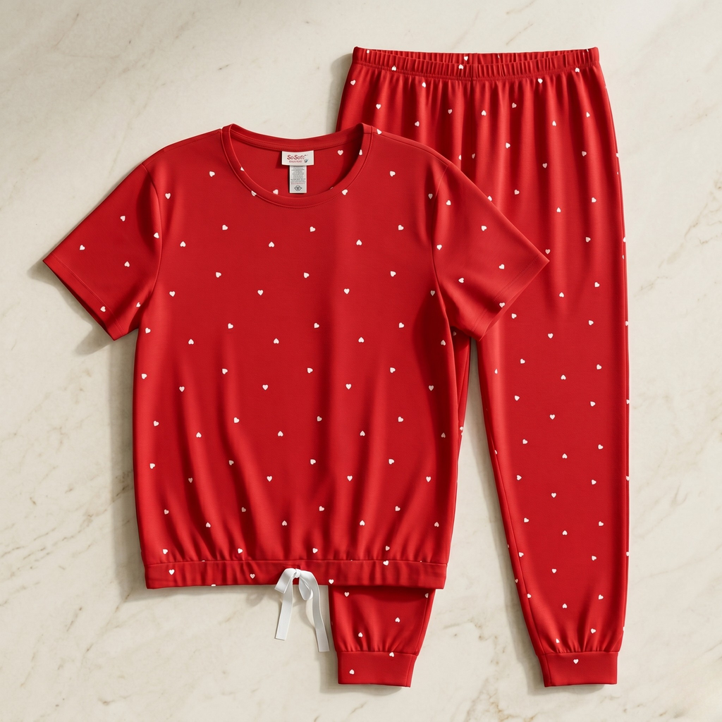 Hearts Red Womens Pajamas