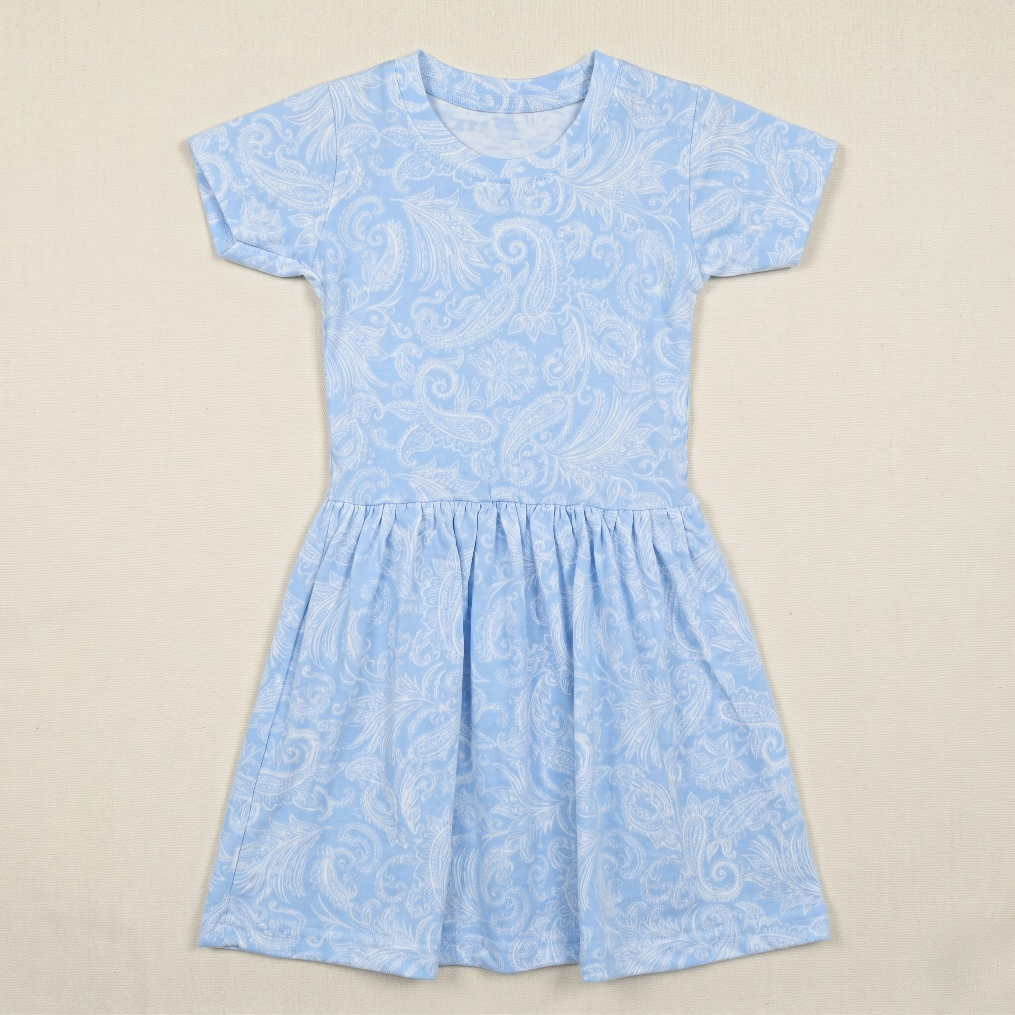 Girls Frock Paisley Blue