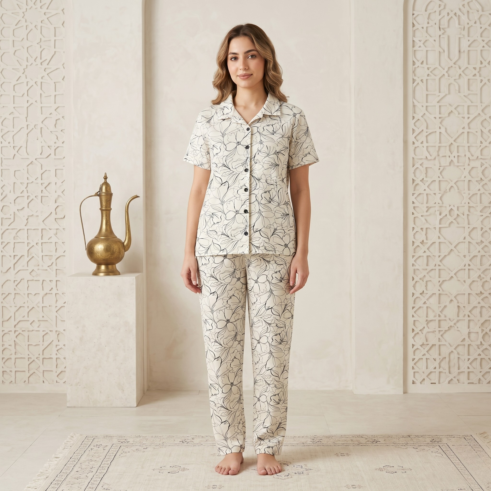 Flower Outlines Womens Pajamas