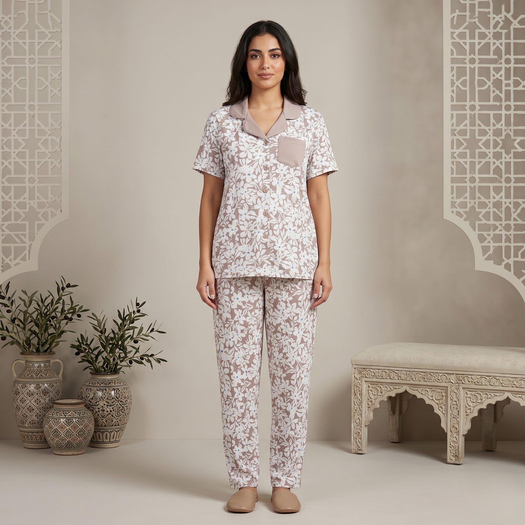 Womens Pajamas 2Pcs FG-2687