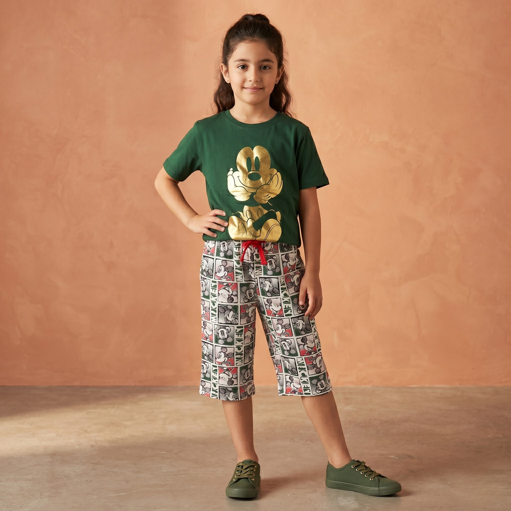 Golden Mickey Bermuda Set