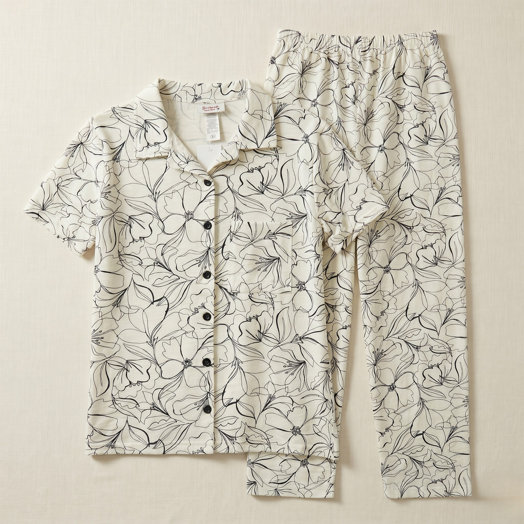 Flower Outlines Womens Pajamas