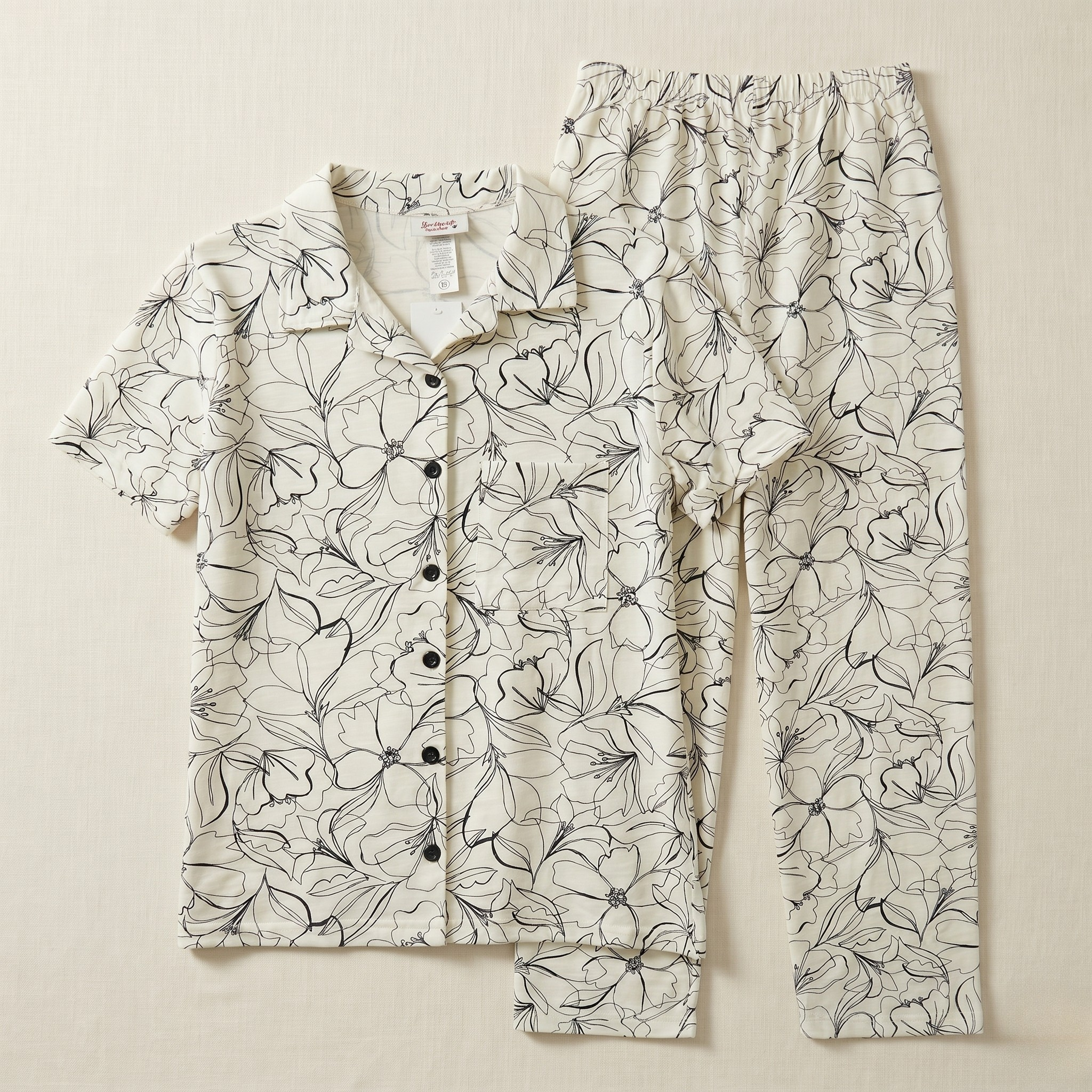 Flower Outlines Womens Pajamas