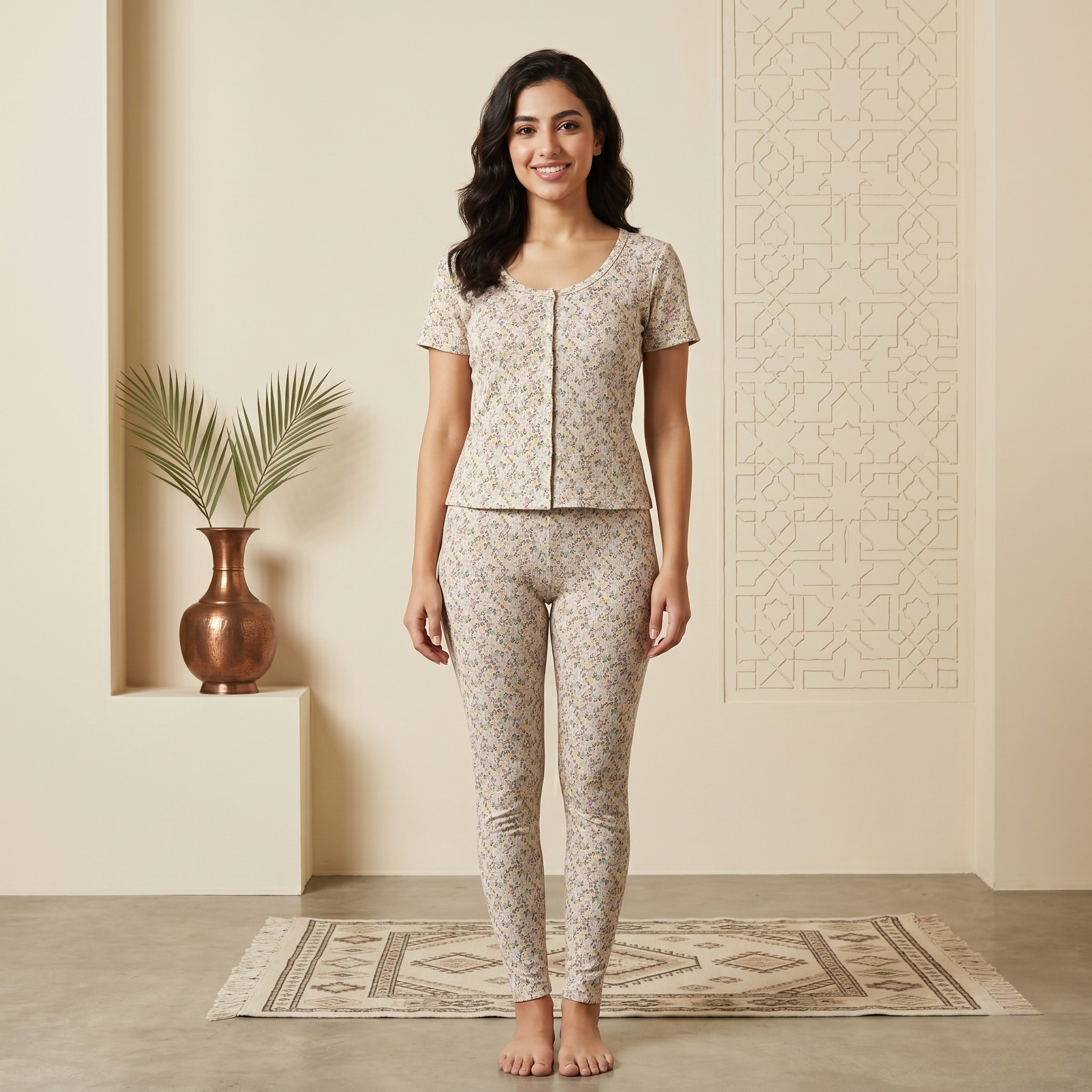 Garden Peach Womens Pajamas