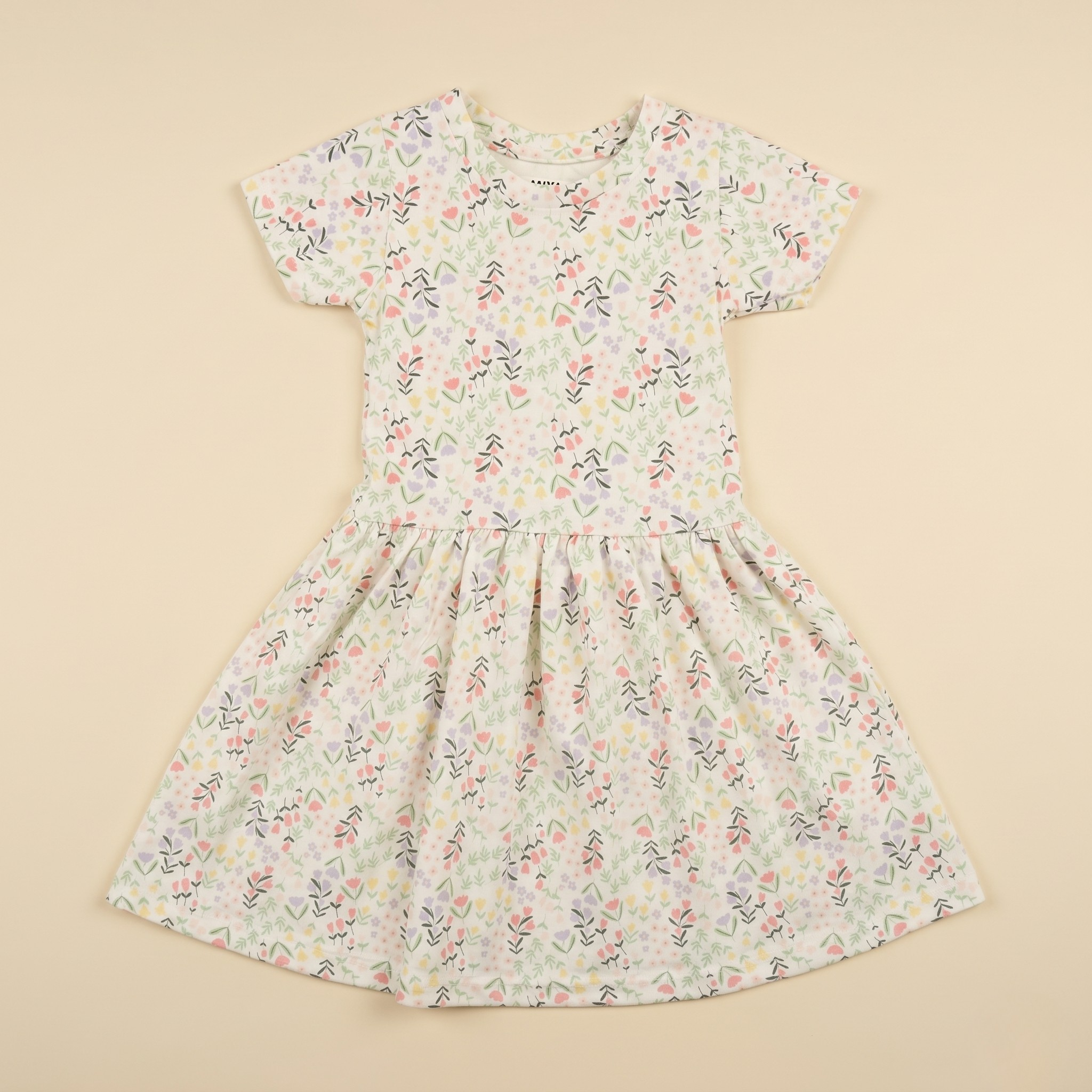 Girls Frock Beige Bouquet