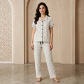 Black Dots White Womens Pajamas