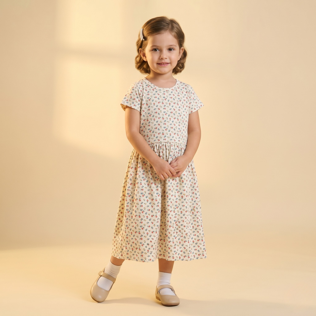 Girls Frock Tiny Cute Flowers