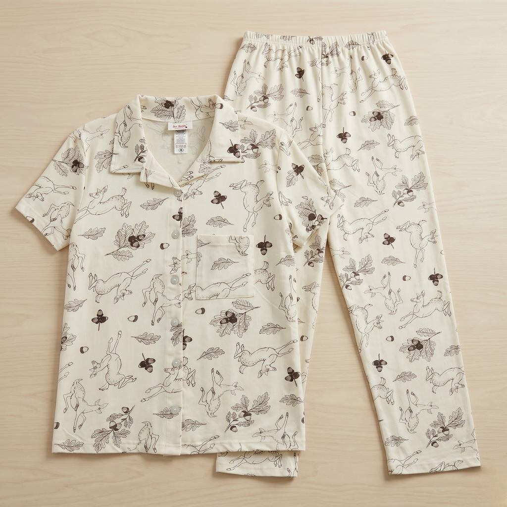 Deer Leaves Womens Pajamas