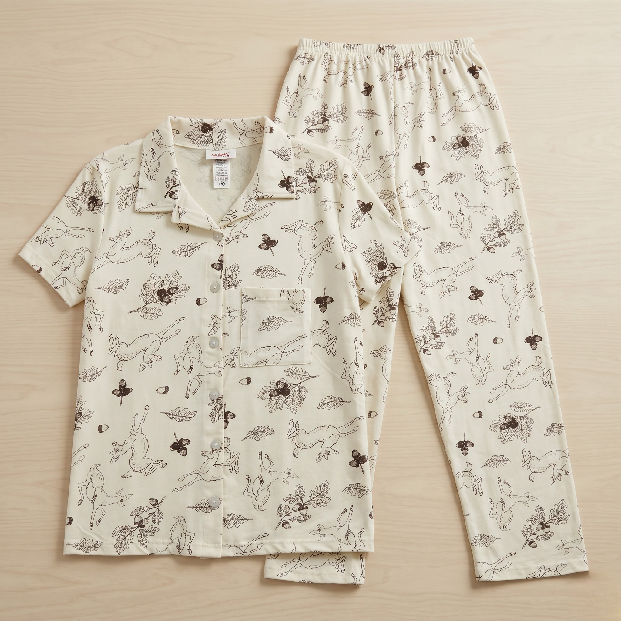 Deer Leaves Womens Pajamas