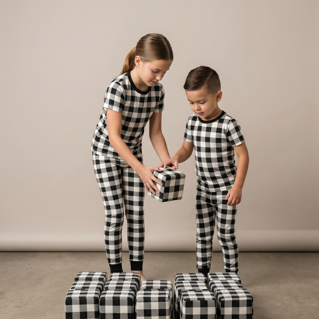 White Checks H/S Pajamas