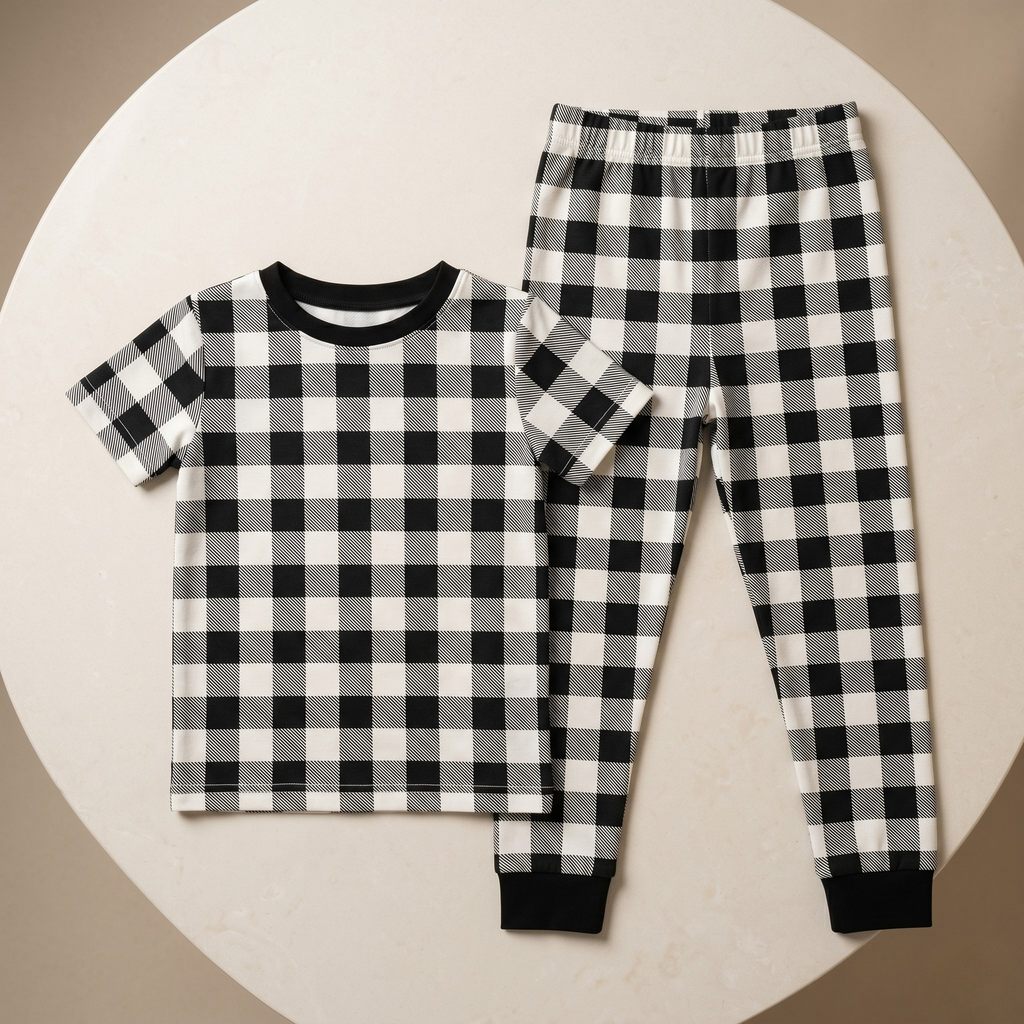White Checks H/S Pajamas