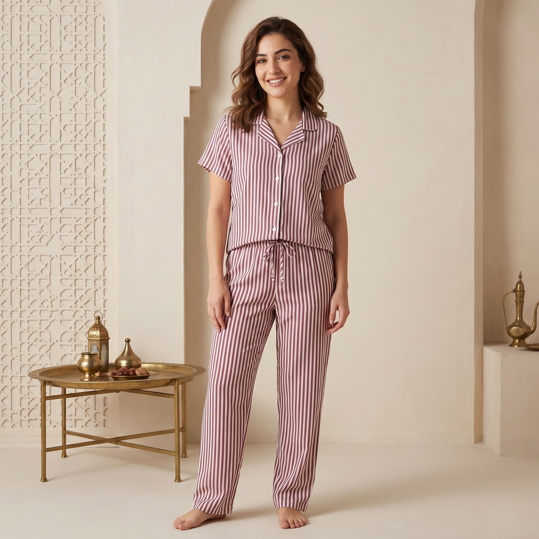 Stripes Pink Womens Pajamas