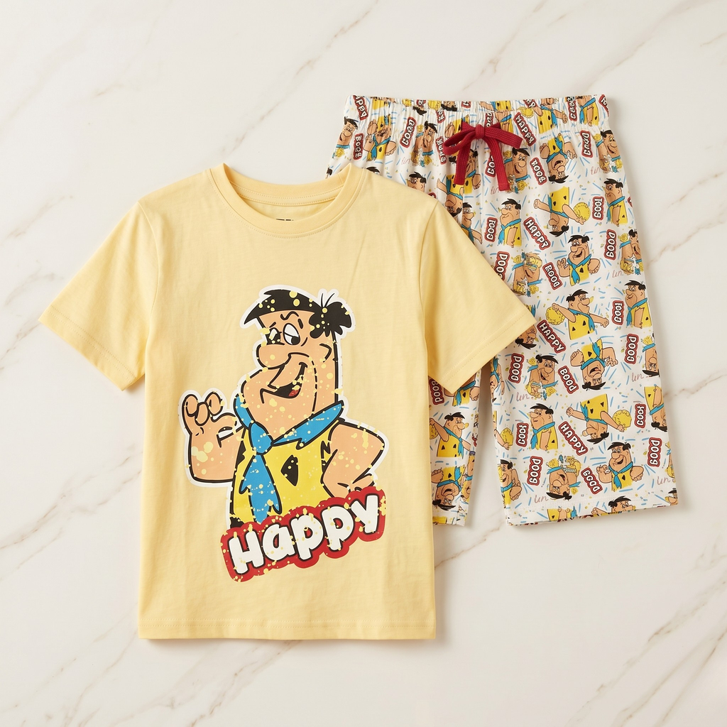 Flinstones Yellow Bermuda Set