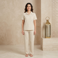 Stipes Beige Womens Pajamas