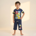 Mickey Donald Blue Bermuda Set
