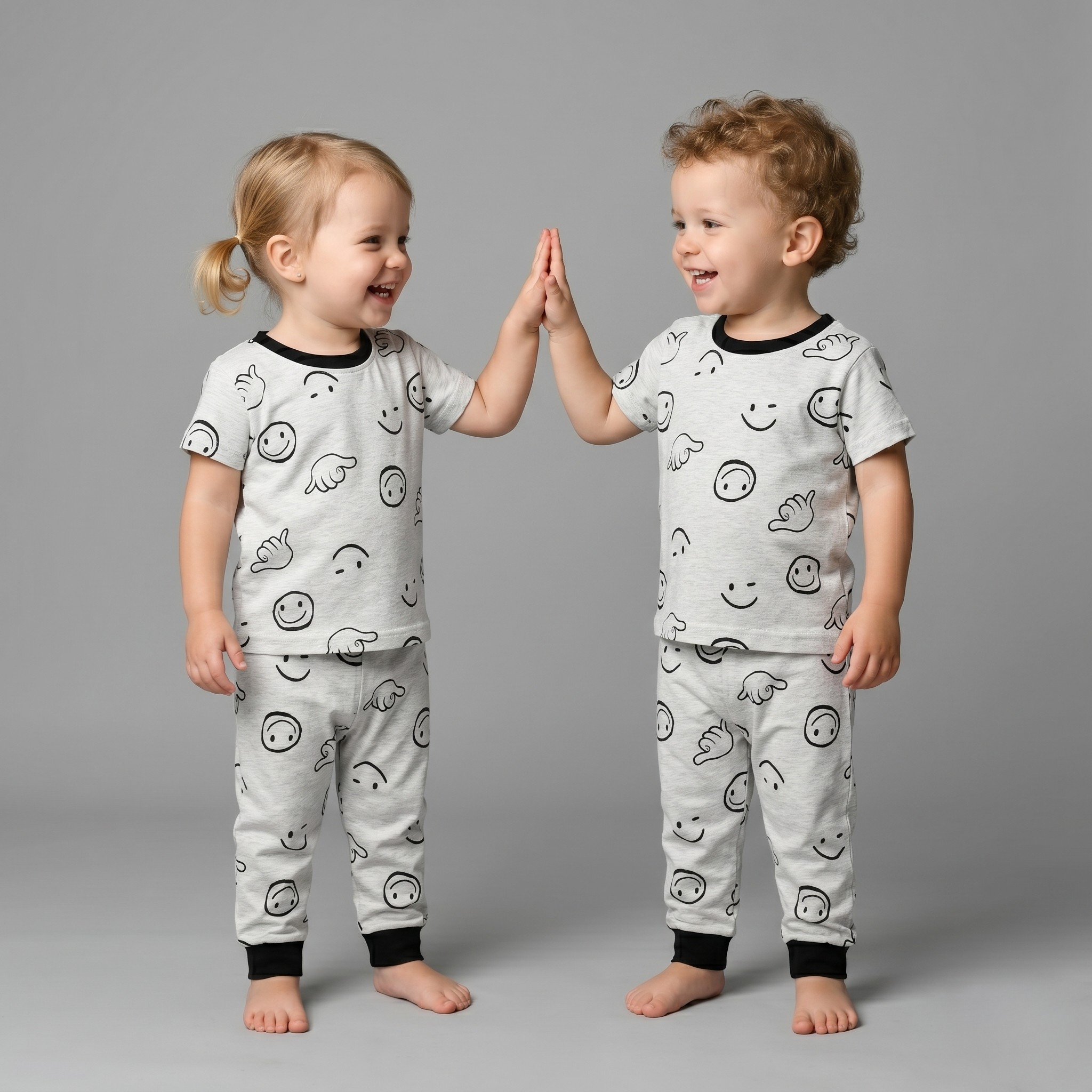 Emojis White H/S Pajamas