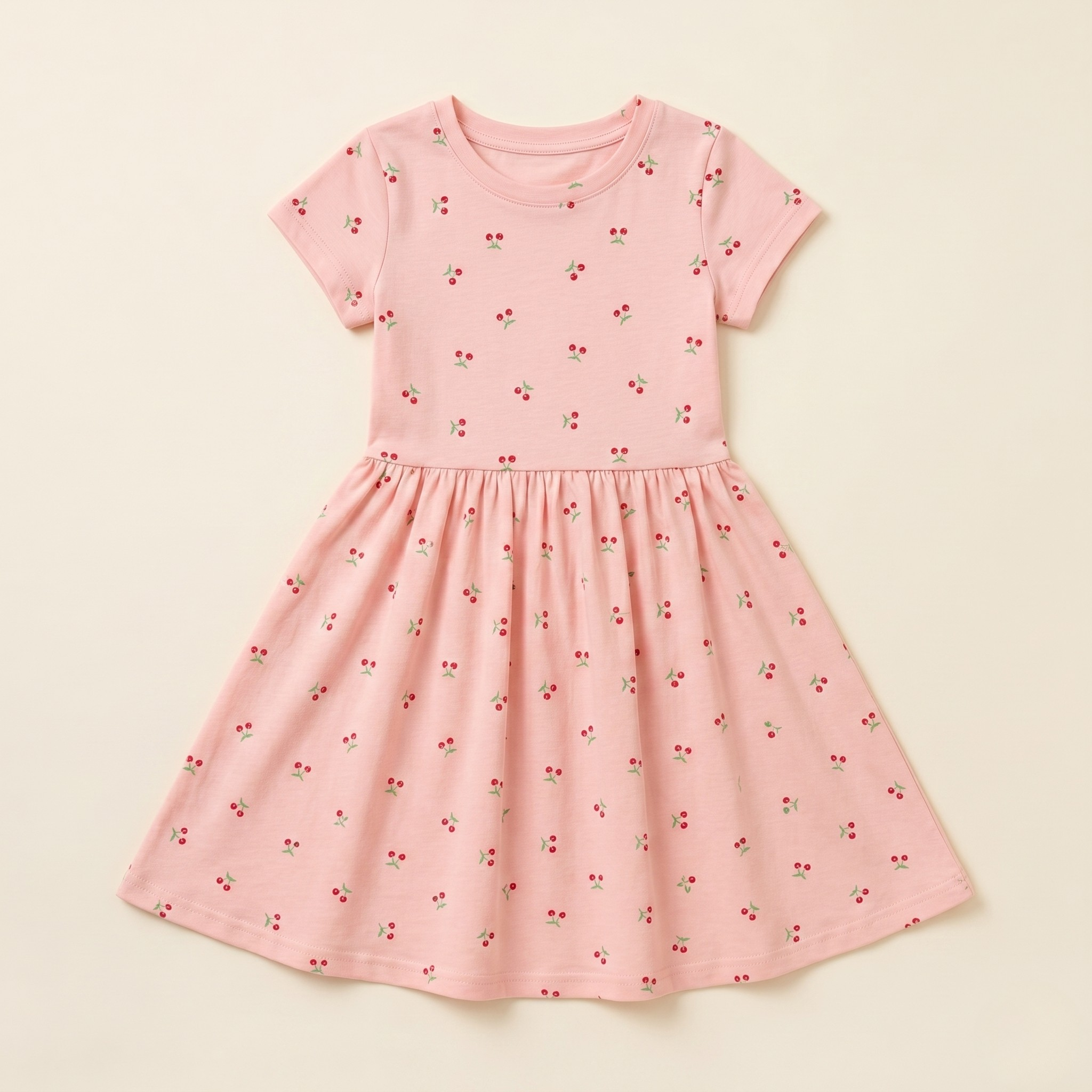Girls Frock Flowers Pair Peach