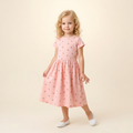 Girls Frock Flowers Pair Peach