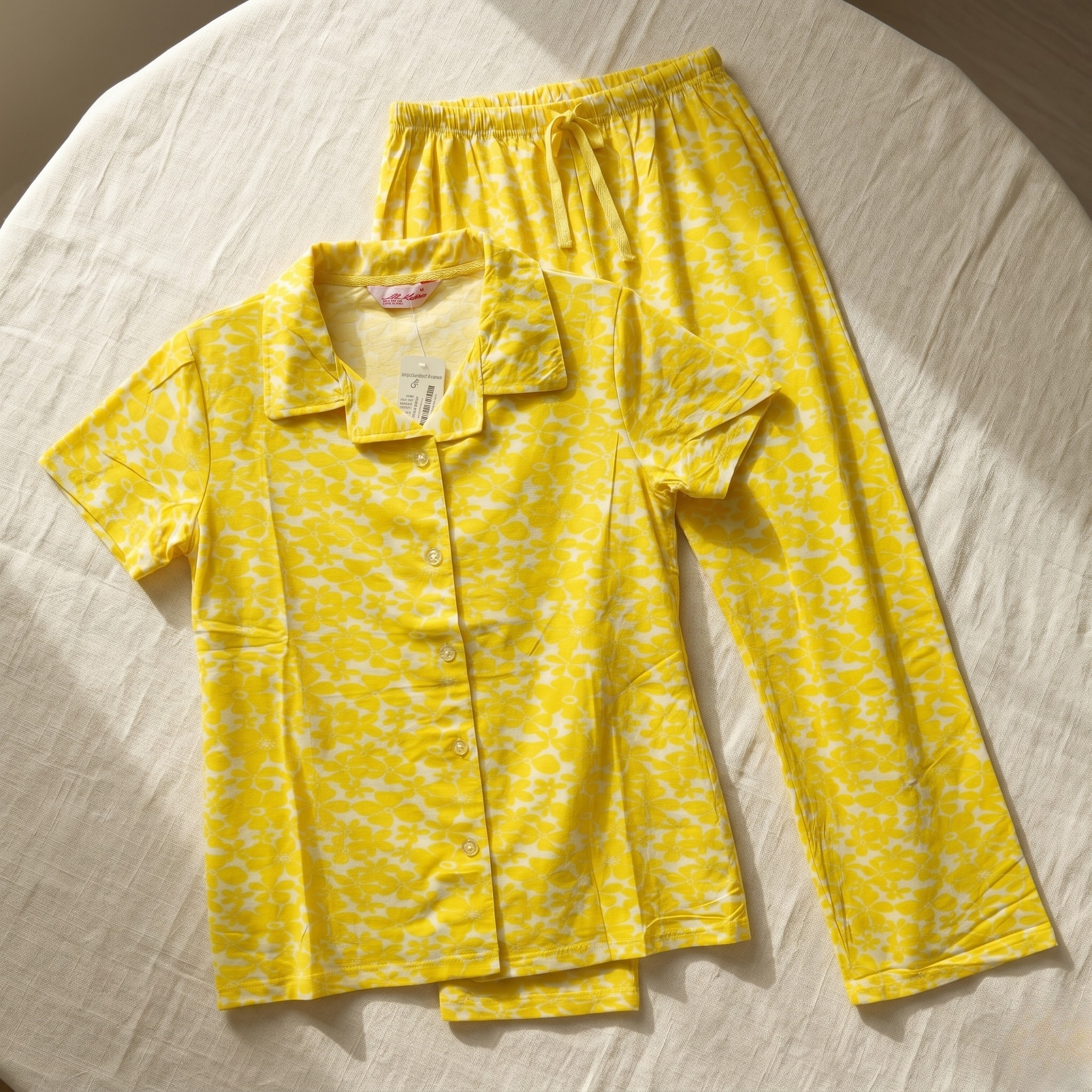 Yellow Flower Womens Pajamas