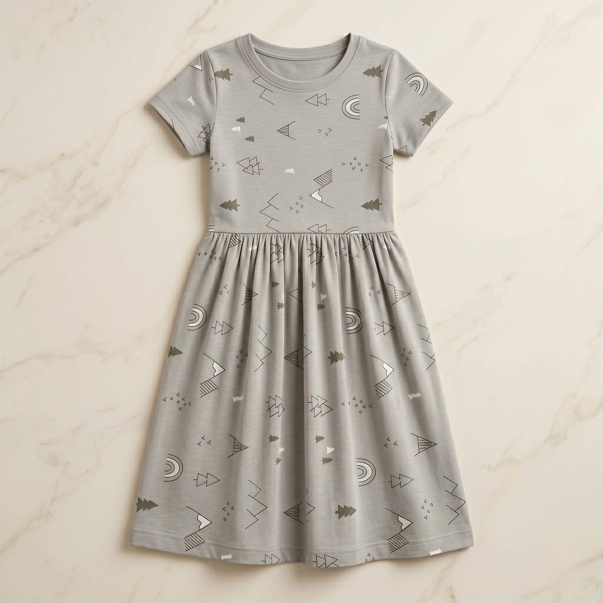 Girls Frock Mountains Gray