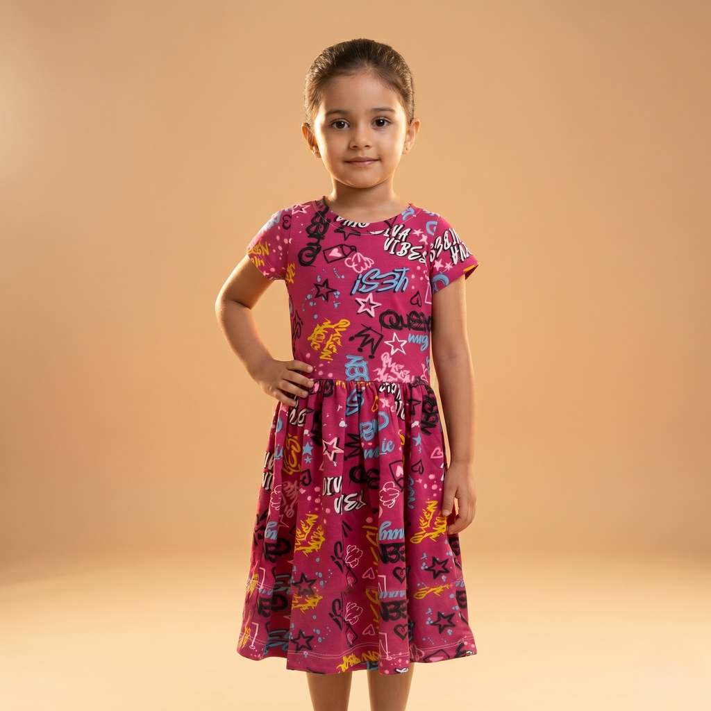 Girls Frock Vibes Pink