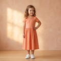 Girls Frock Polka Dots Orange