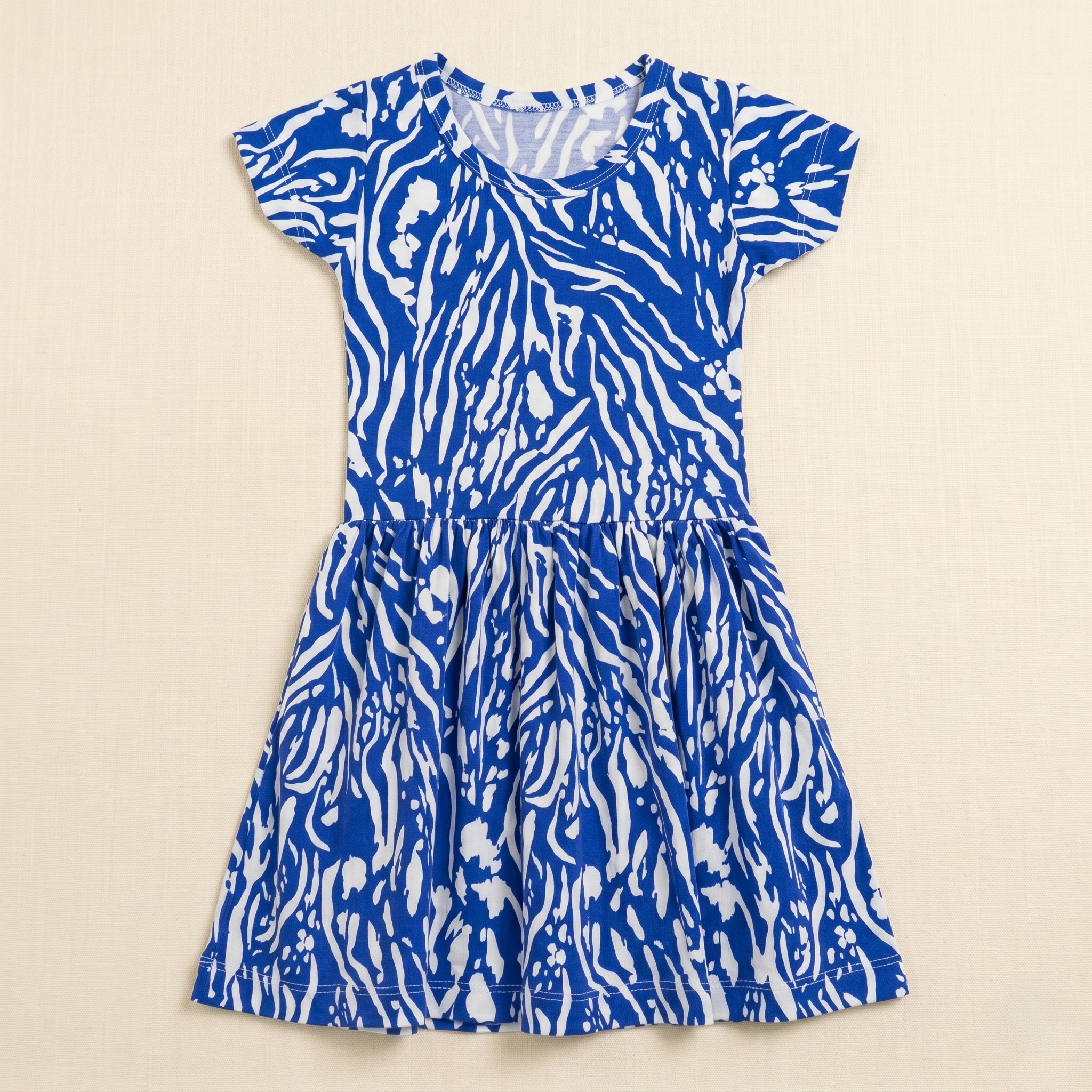 Girls Frock Blue White Shades