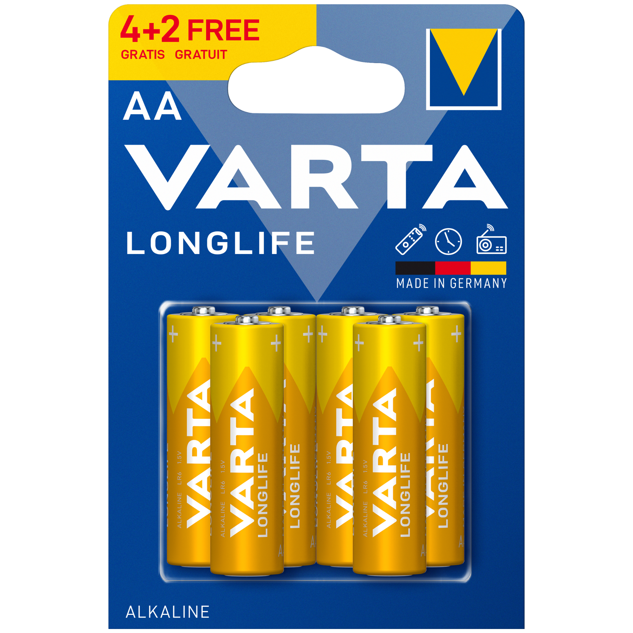 VARTA بطارية لونغ لايف AA 6 قطع