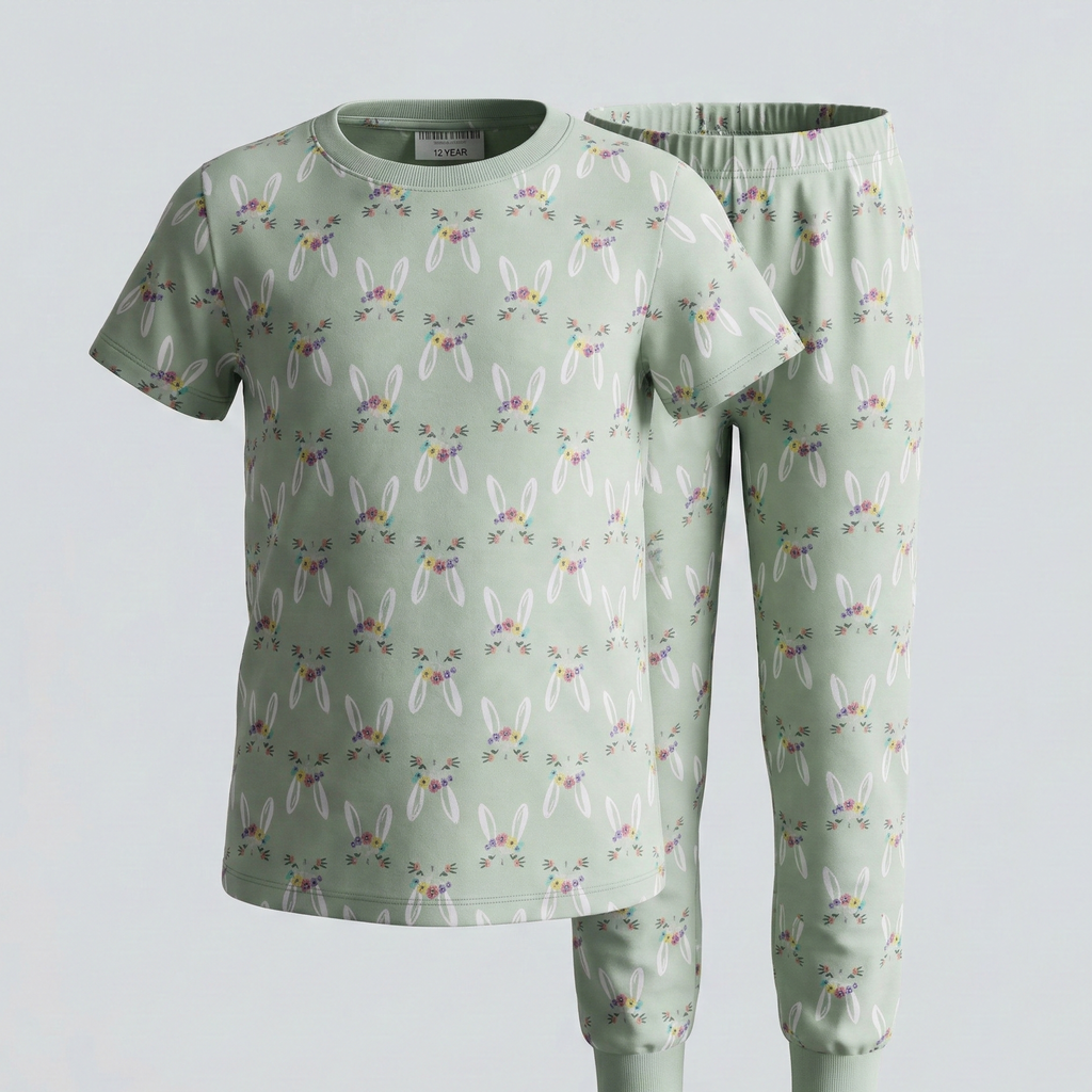 Bunny Ears Green H/S Pajamas