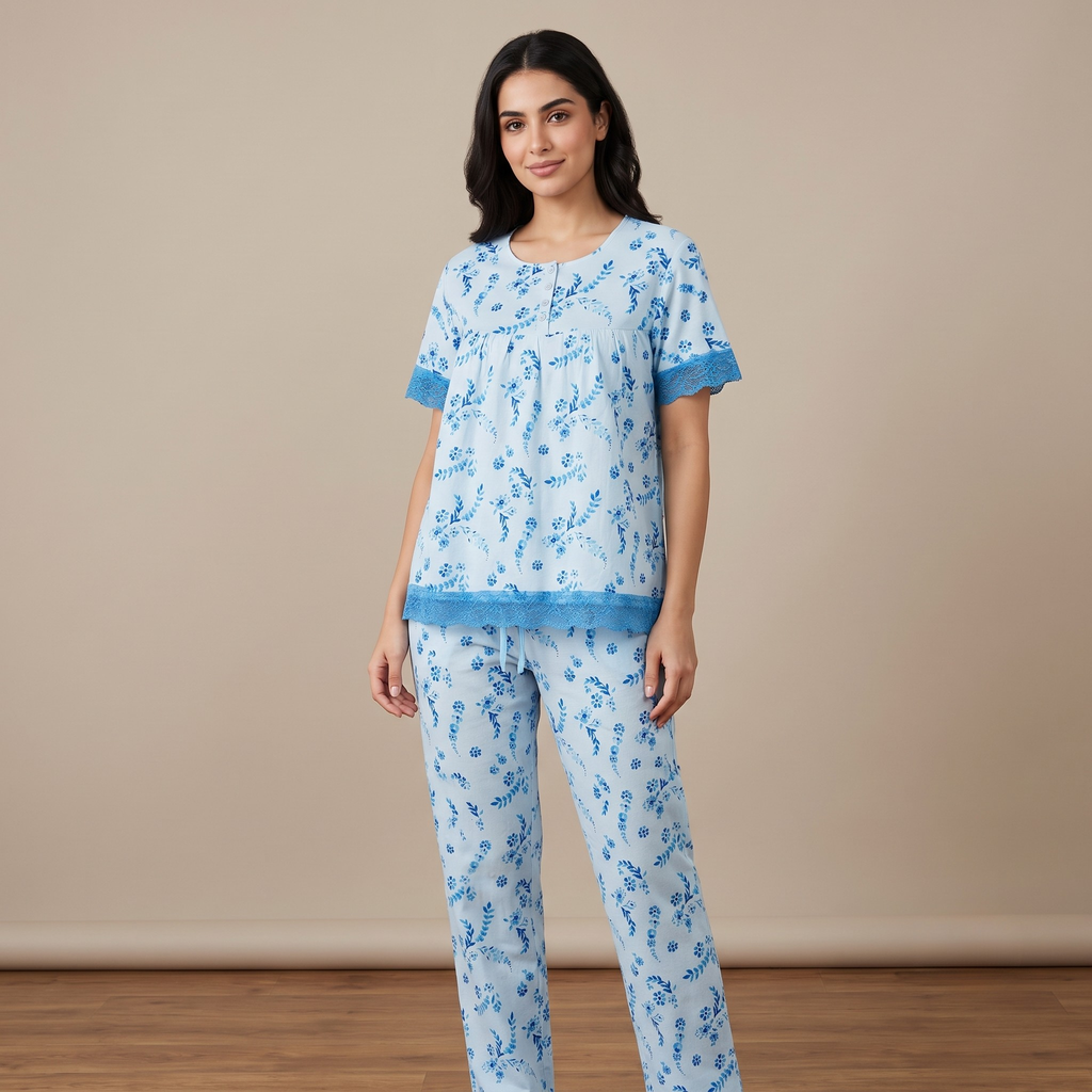 Womens Cotton Pyjama Set LS-108/J-37