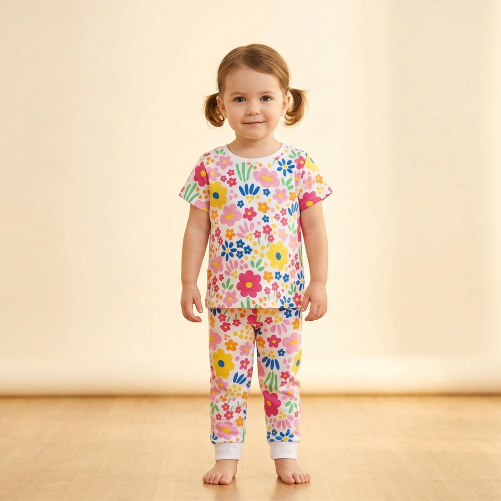 Pretty Flowers Kids H/S Pajamas