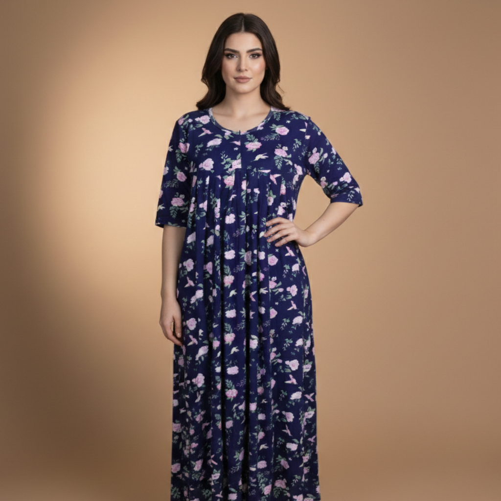 فستان نسائي قطني طويل متوسط الطول LM-133/35