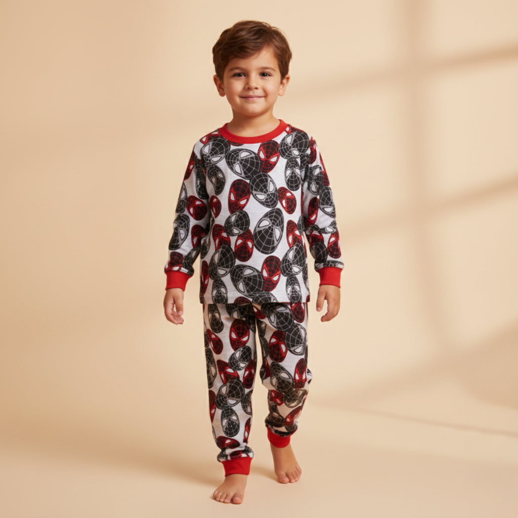 Al Qutbi - Spiderman Mask Grey Long-Sleeves Pajamas (Boys)