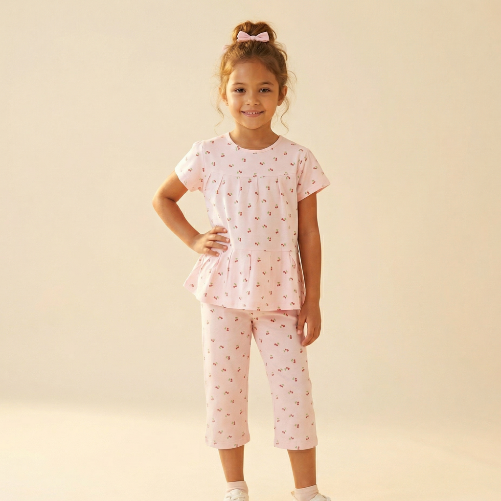 Girls Pajamas (w/Shorts) Sweet Cherries